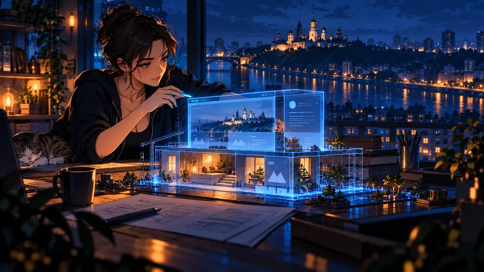 Original illustration for the topic: How to create a website using AI in 2026